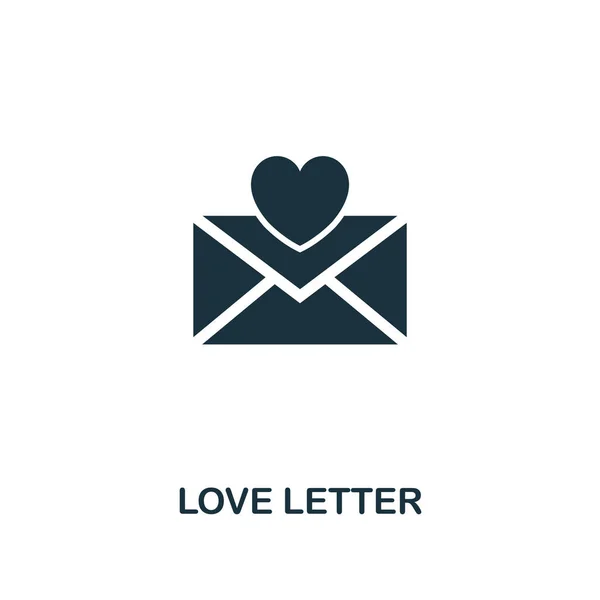 Icono de Carta de Amor. Diseño de estilo premium de la colección de iconos del día de San Valentín. Pixel icono perfecto Carta de amor para el diseño web, aplicaciones, software, uso de impresión — Archivo Imágenes Vectoriales