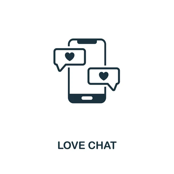 "爱聊天" 图标。高级风格的设计从情人节图标收集。像素完美的爱情聊天图标, 用于网页设计, 应用程序, 软件, 打印使用 — 图库矢量图片