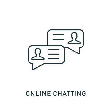 Online sohbet anahat simgesi. İnce stil tasarım smm simgeler koleksiyon. Online sohbet simgesi piksel mükemmel sembolü. Web tasarım, apps, yazılım, yazdırma kullanımı