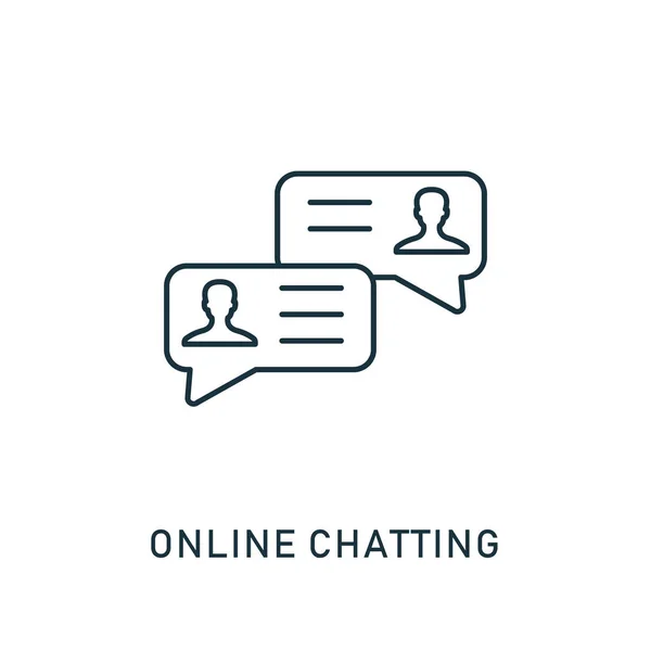 Chat en ligne aperçu icône. Design de style mince de la collection d'icônes smm. Pixel symbole parfait de chat en ligne icône. Conception Web, applications, logiciels, utilisation de l'impression — Image vectorielle