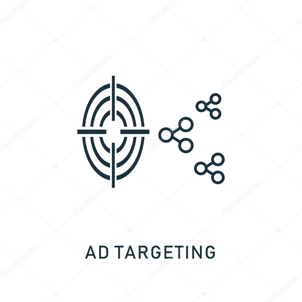 Ad Targeting outline icon. Thin style design from smm icons collection. Pixel perfect symbol of ad targeting icon. Web design, apps, software, print usage.