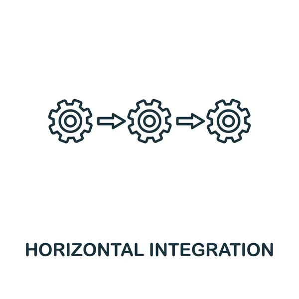 Значок Горизонтальной Интеграции. Коллекция Thin line style 4.0. UI и UX. Pixar идеально подходит для интеграции веб-дизайна, приложений и программного обеспечения — стоковый вектор