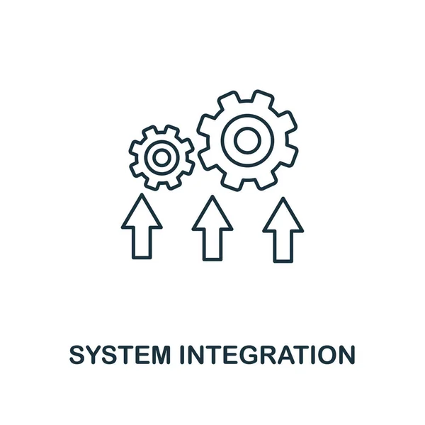 Systemintegration. Thin Line Style Industry 4.0 Icons Kollektion. ui und ux. Pixel perfekte Systemintegration Symbol für Web-Design, Apps, Software-Nutzung — Stockvektor