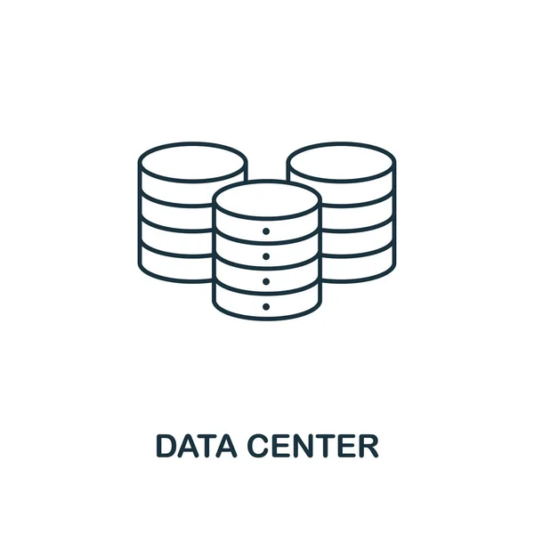 Значок центра обработки данных. Тонкая линия стиля из большой коллекции значков данных. Pixel идеально подходит для использования в веб-дизайне, приложениях, программном обеспечении, печати — стоковый вектор