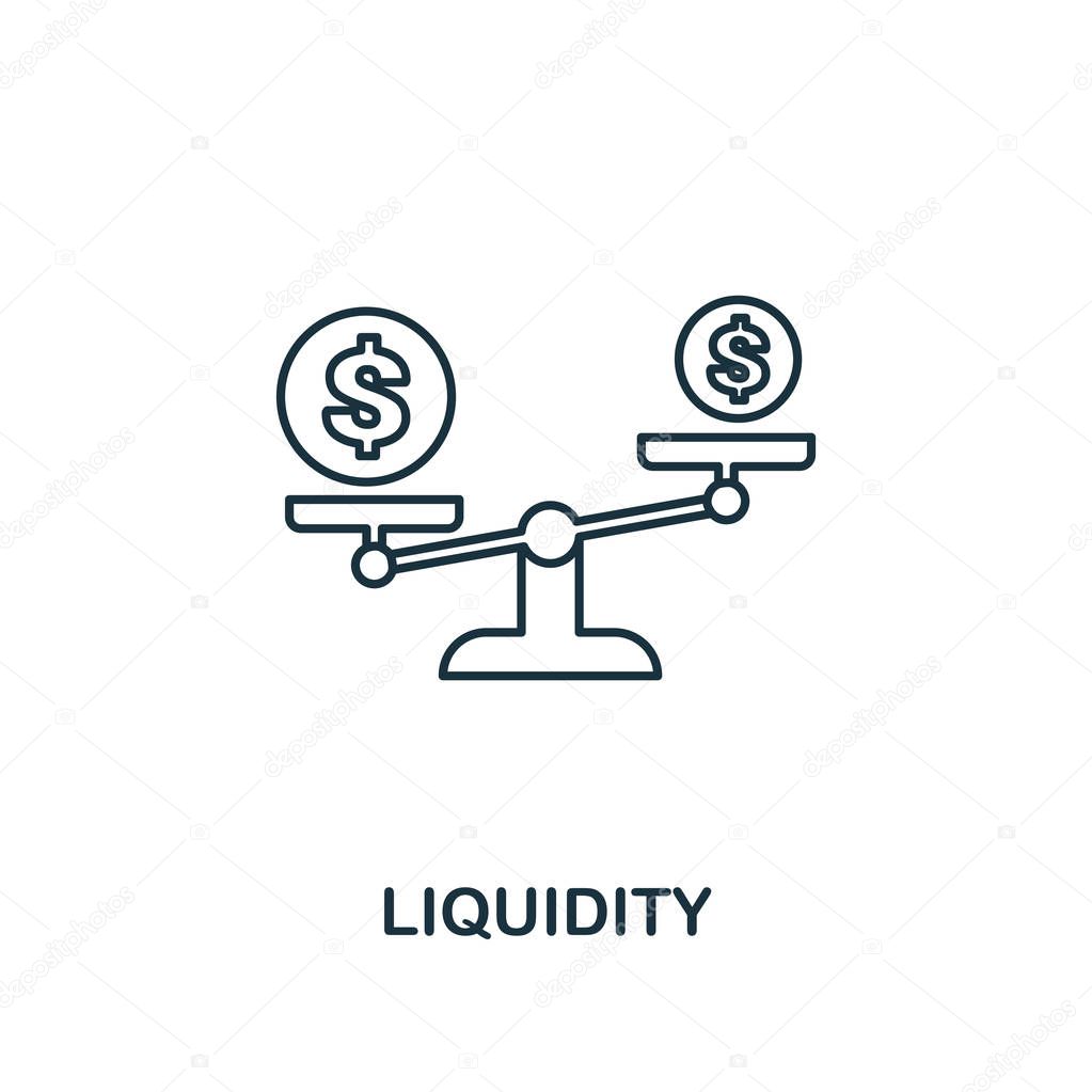 Liquidity outline icon. Thin line element from crowdfunding icons collection. UI and UX. Pixel perfect liquidity icon for web design, apps, software, print usage.