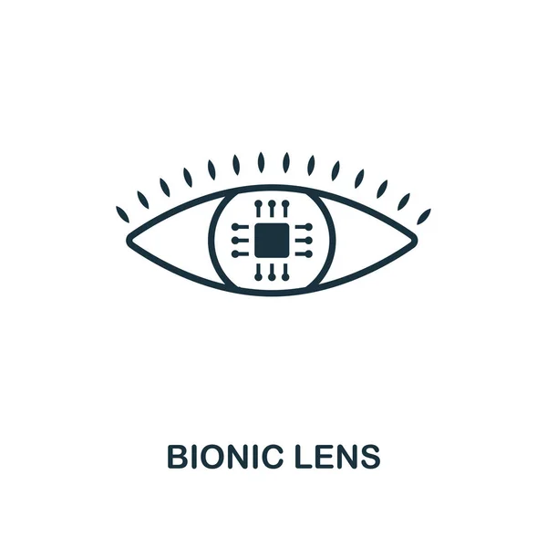Ref-Bionic Lens. Дизайн в стиле Мбаппе из коллекции будущих технологий. Пиктограммы Bionic Lens для веб-дизайна, приложений, программного обеспечения, использования в печати — стоковый вектор