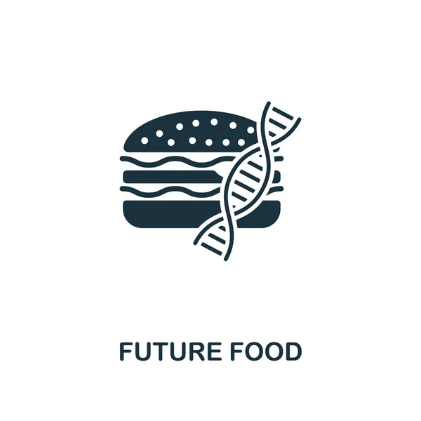 "未来食品" 图标。从未来的技术图标集合的高级风格设计。像素完美的未来食品图标, 用于网页设计、应用程序、软件、打印使用 — 图库矢量图片