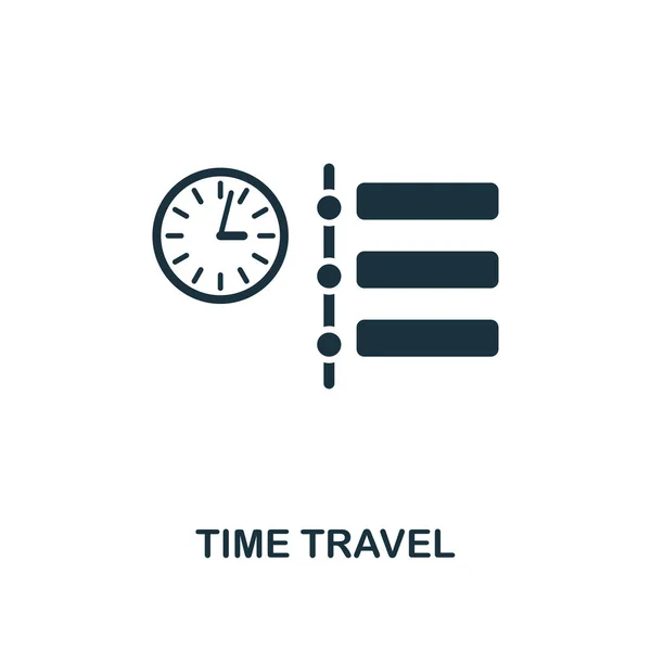 Icono de viaje en el tiempo. Diseño de estilo premium de la futura colección de iconos de la tecnología. Pixel perfecto icono de viaje en el tiempo para el diseño web, aplicaciones, software, uso de impresión — Archivo Imágenes Vectoriales