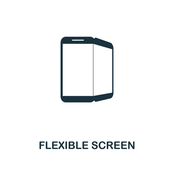Icono de pantalla flexible. Diseño de estilo premium de la futura colección de iconos de la tecnología. Pixel perfecto Icono de pantalla flexible para diseño web, aplicaciones, software, uso de impresión — Vector de stock