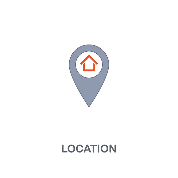 Location icon. Premium two colors style design from contact us icons collection. Pixel perfect Location icon for web design, apps, software, print usage — Stock Vector