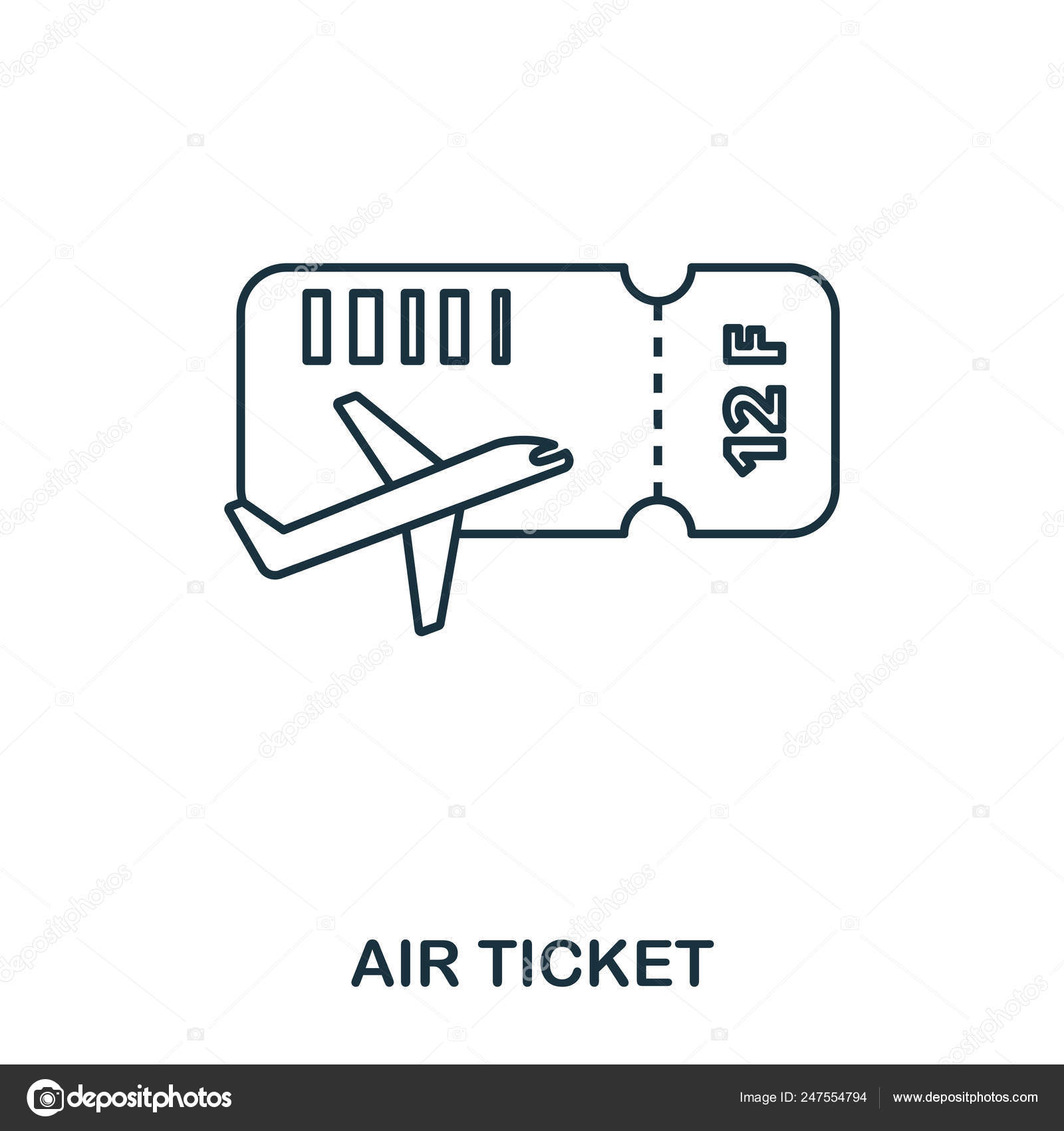 Airplane Ticket Outline United Airlines And Travelling