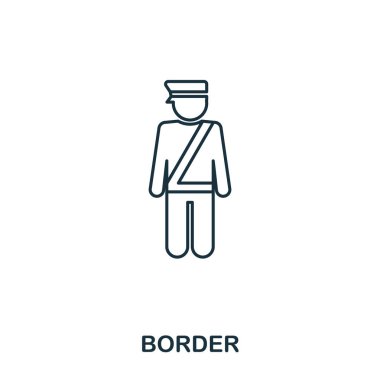 Sınır simgesini. İnce çizgi stili Havaalanı simgeler koleksiyon anahat. Web tasarım, apps, yazılım, yazdırma kullanım için piksel mükemmel sınır simgesini