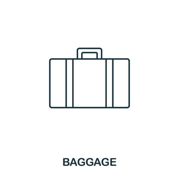 Gepäcksymbol. skizzieren dünne Linien Stil aus Flughafen-Symbole Sammlung. Pixel perfektes Gepäcksymbol für Webdesign, Apps, Software, Drucknutzung — Stockvektor