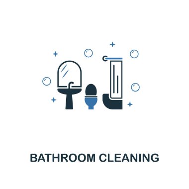 Banyo Temizleme simgesi. Yaratıcı iki renk tasarım Icons collection temizlik From. Kullanıcı arabirimi ve Ux kullanımı. Banyo temizleme simgesini Illustration. Beyaz izole piktogram