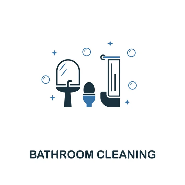 Badkamer Schoonmaak pictogram. Creatief ontwerp van de twee kleuren bij reiniging iconen collectie. UI en Ux gebruik. Illustratie van badkamer schoonmaak pictogram. Pictogram geïsoleerd op wit — Stockvector