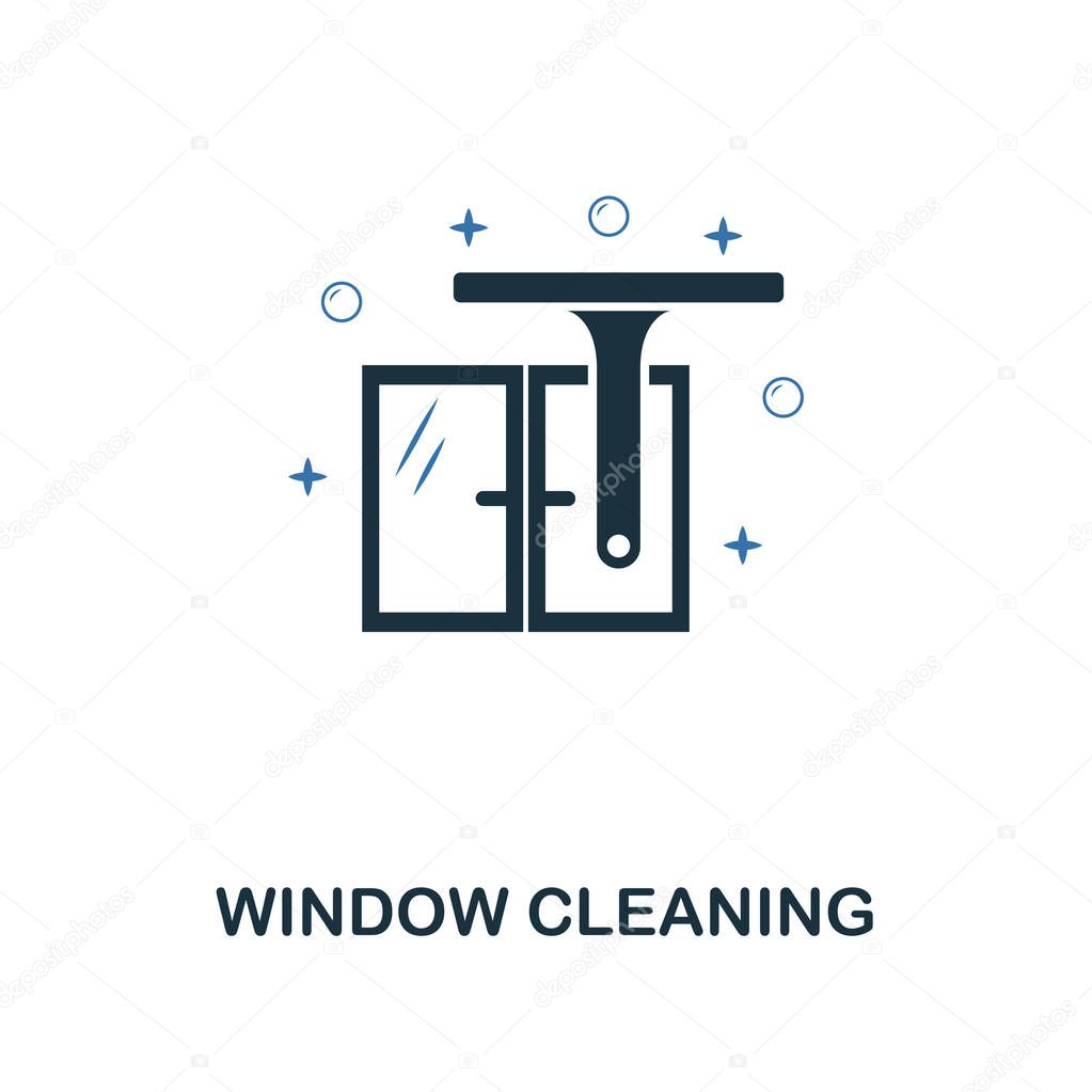 Window Cleaning icon. Creative two colors design from cleaning icons collection. UI and UX usage. Illustration of window cleaning icon. Pictogram isolated on white