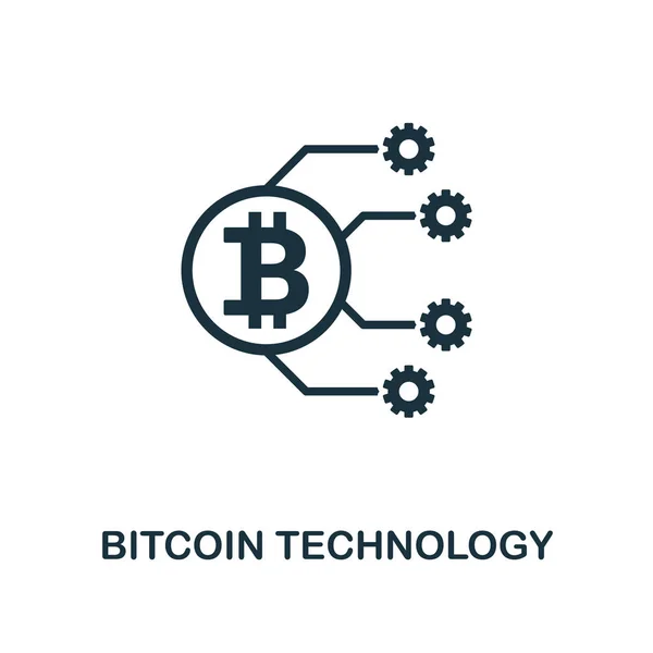 Bitcoin technologie pictogram. Scheppend element ontwerp uit fintech technologie iconen collectie. Pixel perfect Bitcoin technologie pictogram voor apps, software, webdesign, print gebruik — Stockvector