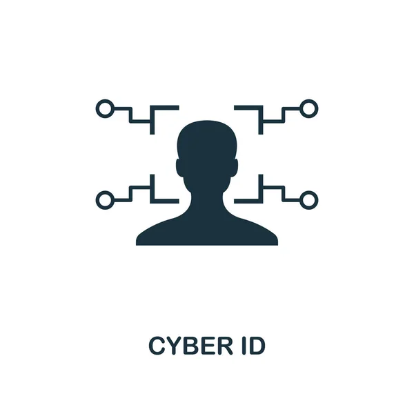 Cyber Id pictogram. Scheppend element ontwerp uit fintech technologie iconen collectie. Pixel perfect Cyber Id pictogram voor apps, software, webdesign, print gebruik — Stockvector