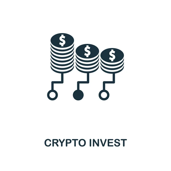 Crypto invertir icono. Diseño de elementos creativos de la colección de iconos de tecnología fintech. Pixel perfecto icono de Crypto Invest para el diseño web, aplicaciones, software, uso de impresión — Archivo Imágenes Vectoriales