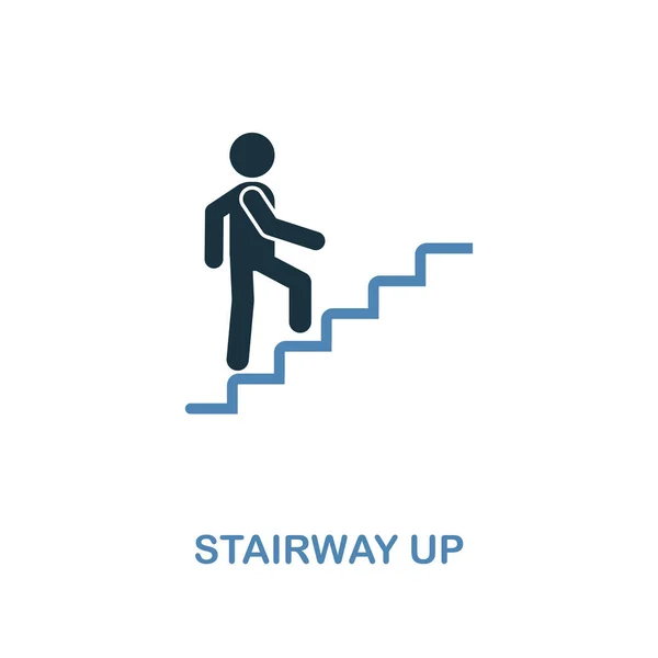 Treppe nach oben. Monochromes Design aus der Schildersymbolsammlung für Einkaufszentren. ui. Pixel perfekte einfache Piktogramm Treppe nach oben Symbol. Webdesign, Apps, Software, Drucknutzung. — Stockfoto