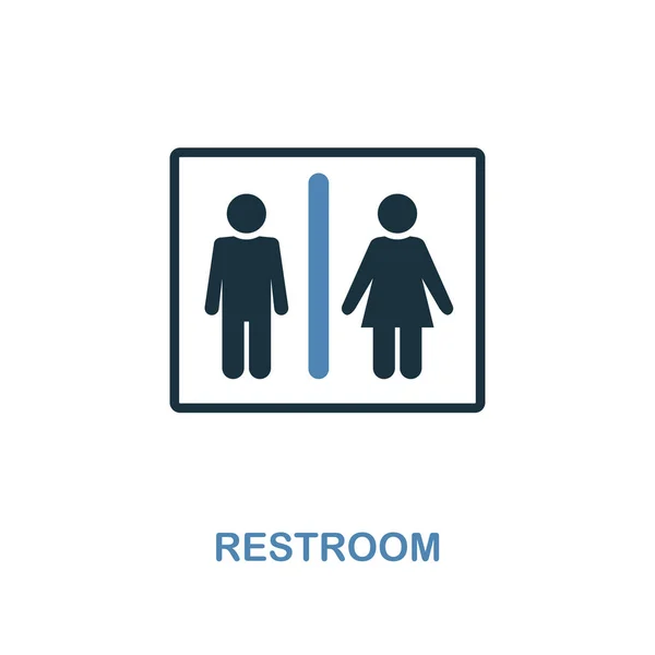 Icono del baño. Diseño de estilo monocromático de la colección de iconos de signos del centro comercial. Interfaz. Pixel perfecto pictograma simple icono de baño. Diseño web, aplicaciones, software, uso de impresión . — Vector de stock