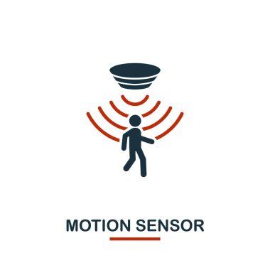 Hareket algılayıcı sensörler Icons collection simgesinden. Yaratıcı iki renk sembol hareket sensörü simgesini tasarlayın. Web Tasarım, apps, yazılım kullanımı. Kullanıcı arabirimi ve Ux