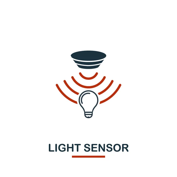Icono del sensor de luz de la colección de iconos de sensores. Icono creativo del sensor de luz del símbolo del diseño de dos colores. Diseño web, aplicaciones, uso de software. UI y UX — Vector de stock