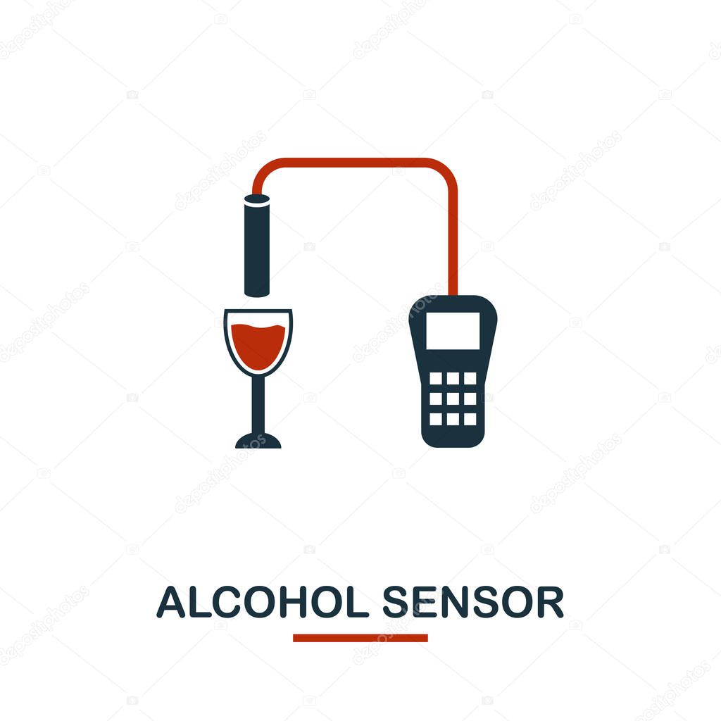 Alcohol Sensor icon from sensors icons collection. Creative two colors design symbol alcohol sensor icon. Web design, apps, software usage. UI and UX.