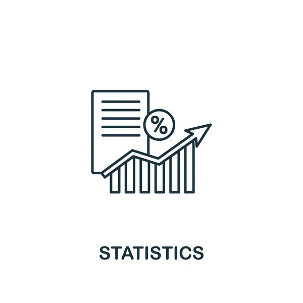 İstatistik simgesi ince çizgi stili. Online Pazarlama simgeler koleksiyonundan sembolü. Web tasarım, apps, yazılım, kullanım yazdırma için istatistikleri simge anahat — Stok Vektör