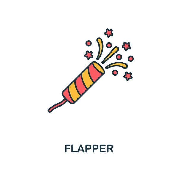 Flapper con icono de Confetti. Diseño creativo de 2 colores desdeFlapper con el icono de Confetti de la colección de iconos del partido. Perfecto para diseño web, aplicaciones, software, impresión — Vector de stock