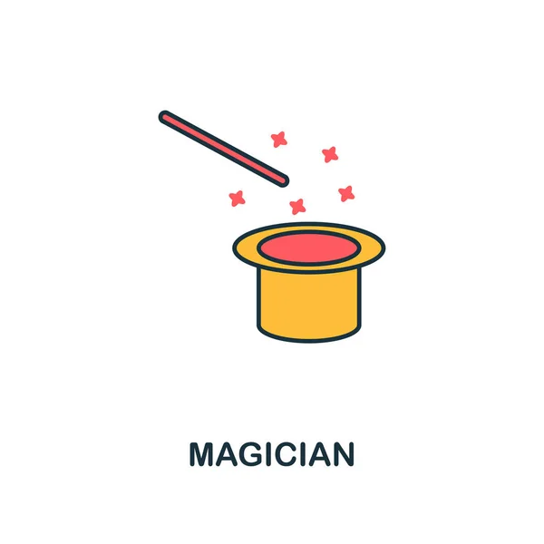 Icono de mago. Diseño creativo de 2 colores deIcono mago de la colección de iconos del partido. Perfecto para diseño web, aplicaciones, software, impresión — Vector de stock