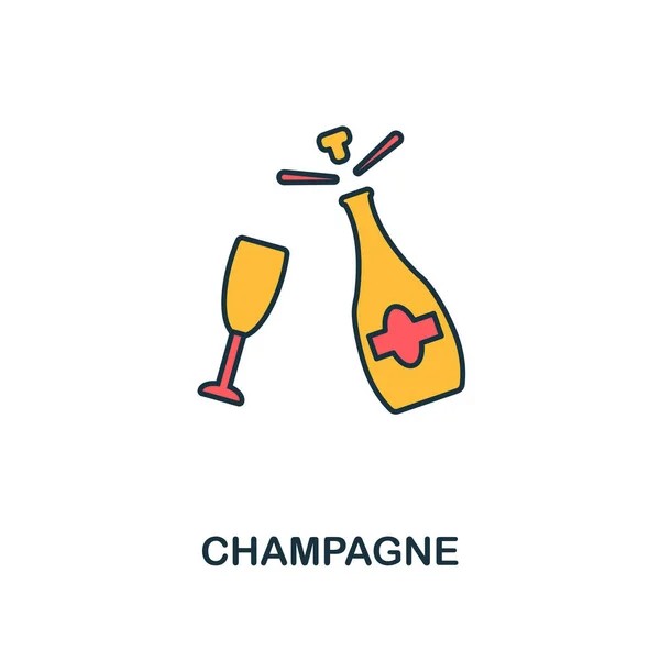 Ícone de champanhe. Design criativo de 2 cores deÍcone de champanhe da coleção de ícones de festa. Perfeito para web design, aplicativos, software, impressão —  Vetores de Stock