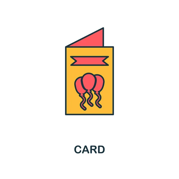 Icono de tarjeta. Diseño creativo de 2 colores del icono de la tarjeta de la colección de iconos del partido. Perfecto para diseño web, aplicaciones, software, impresión — Vector de stock