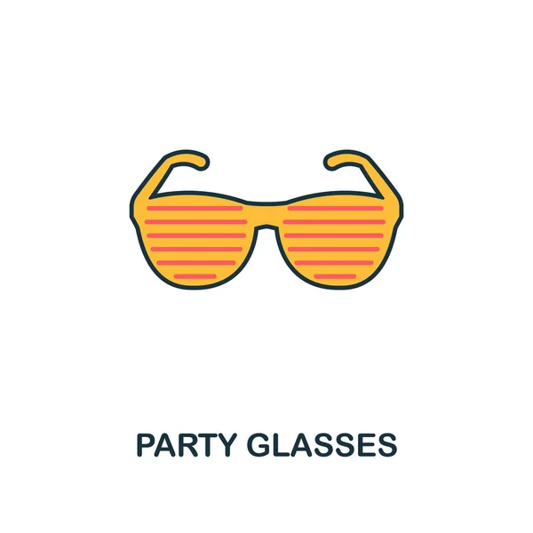 Значок Очки для вечеринок. Creative 2 colors design from mParty Glasses icon from party icon collection. Перфект для веб-дизайна, приложений, программного обеспечения, печати — стоковый вектор