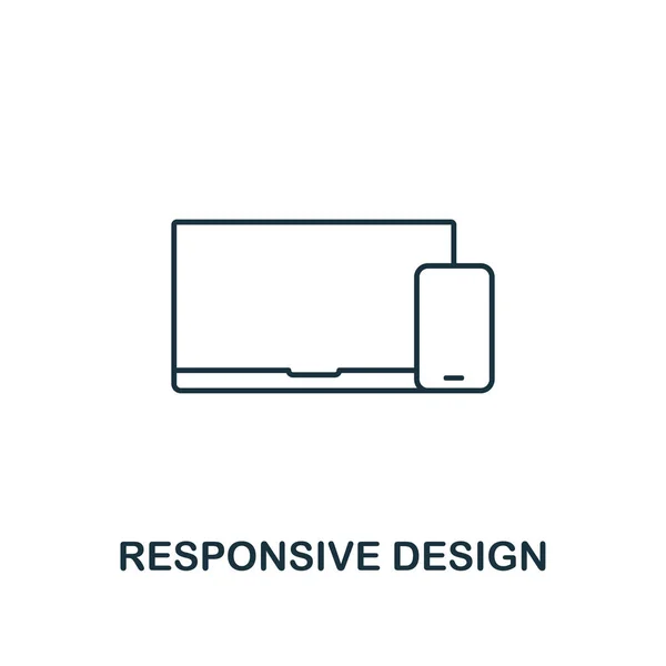 Responsive Design Ikone. dünne Umrisse Stil aus Design ui und ux-Icons Sammlung. Kreative Design-Ikone für Webdesign, Apps, Software, Printnutzung — Stockvektor