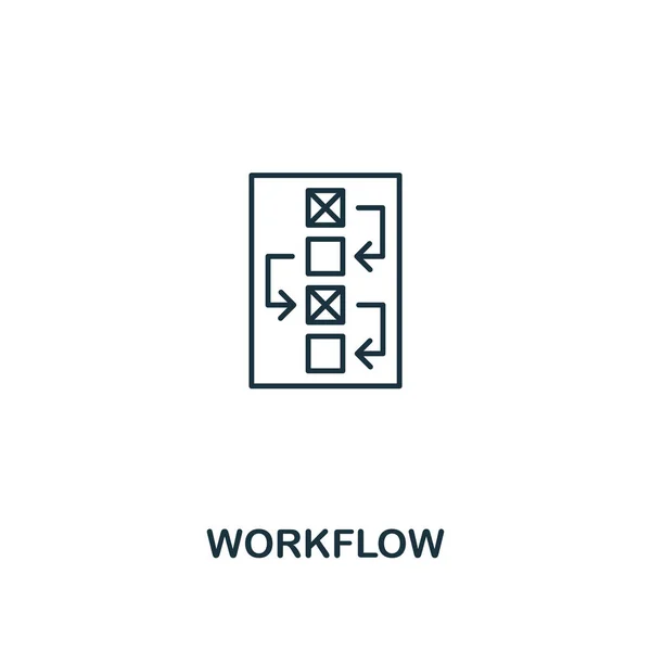 Workflow icon. Thin outline style design from design ui and ux icons collection. Creative Workflow icon for web design, apps, software, print usage — Stock Vector