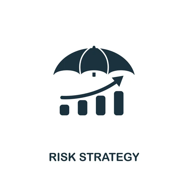 Risken strategi ikonen. Kreativa element design från risk management ikoner collection. Pixel perfekt riskstrategi ikonen för appar, programvara, webbdesign, utskriftsvolymer — Stock vektor