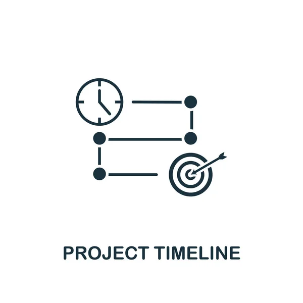 Tidslinjen projektsymbolen. Kreativa element design från risk management ikoner collection. Pixel perfekt projekt tidslinje ikonen för appar, programvara, webbdesign, utskriftsvolymer — Stock vektor