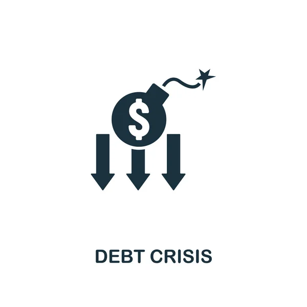 Debt Crisis icon. Creative element design from risk management icons collection. Pixel perfect Debt Crisis icon for web design, apps, software, print usage — Stock Vector