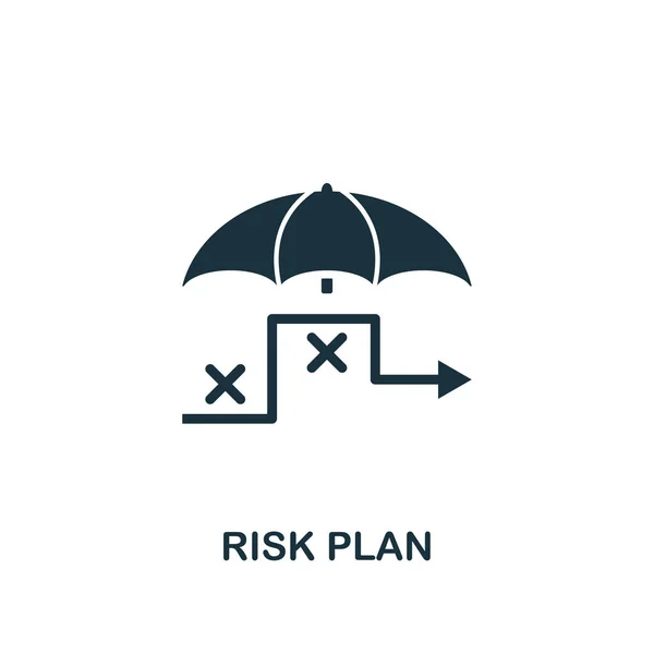 Risken Plan ikonen. Kreativa element design från risk management ikoner collection. Pixel perfekt Risk Plan ikonen för appar, programvara, webbdesign, utskriftsvolymer — Stock vektor