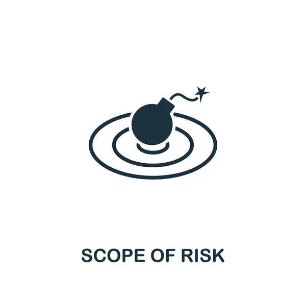 Omfattningen av risken ikonen. Kreativa element design från risk management ikoner collection. Pixel perfekt omfattningen av risken ikonen för appar, programvara, webbdesign, utskriftsvolymer — Stock vektor