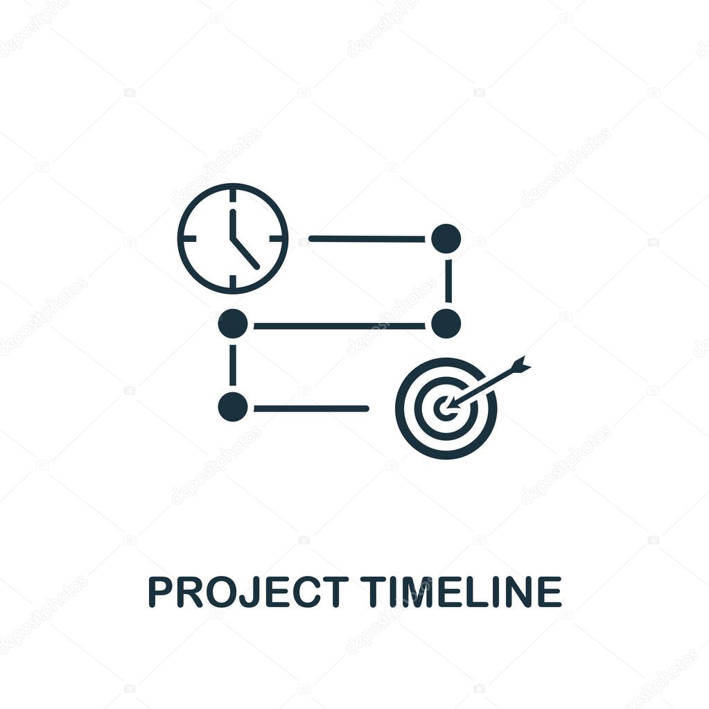 Project Timeline icon. Creative element design from risk management icons collection. Pixel perfect Project Timeline icon for web design, apps, software, print usage.
