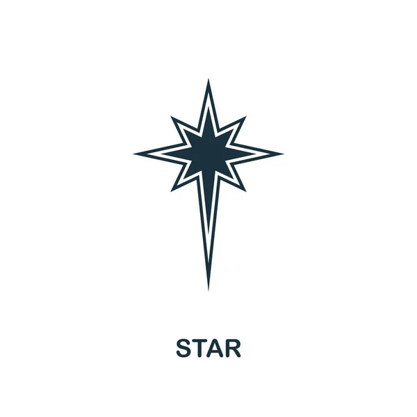 Icono estrella. Diseño de elementos creativos de la colección de iconos de Pascua. Pixel icono estrella perfecta para el diseño web, aplicaciones, software, uso de impresión — Vector de stock