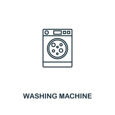 Çamaşır makinesi simgesi. İnce stil tasarım ev simgeler koleksiyon. Creativewashing makine simgesi web tasarım, apps, yazılım, yazdırma kullanım için