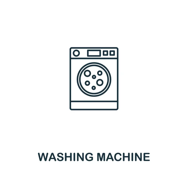 Tvättmaskin-ikonen. Tunna stil design från hushållsikoner samling. Creativewashing machine-symbolen för appar, programvara, webbdesign, utskriftsvolymer — Stock vektor