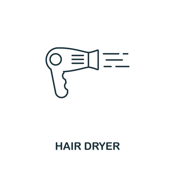 Haartrockner-Symbol. dünnen Stil Design aus Haushalt Ikonen Sammlung. kreatives Haartrockner-Symbol für Webdesign, Apps, Software, Drucknutzung — Stockvektor
