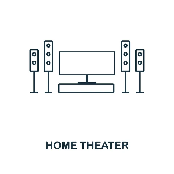 Ікона домашнього кінотеатру. Дизайн тонкого стилю з колекції домашніх іконок. Піктограма театру Creativehome для веб-дизайну, додатків, програмного забезпечення, використання друку — стоковий вектор