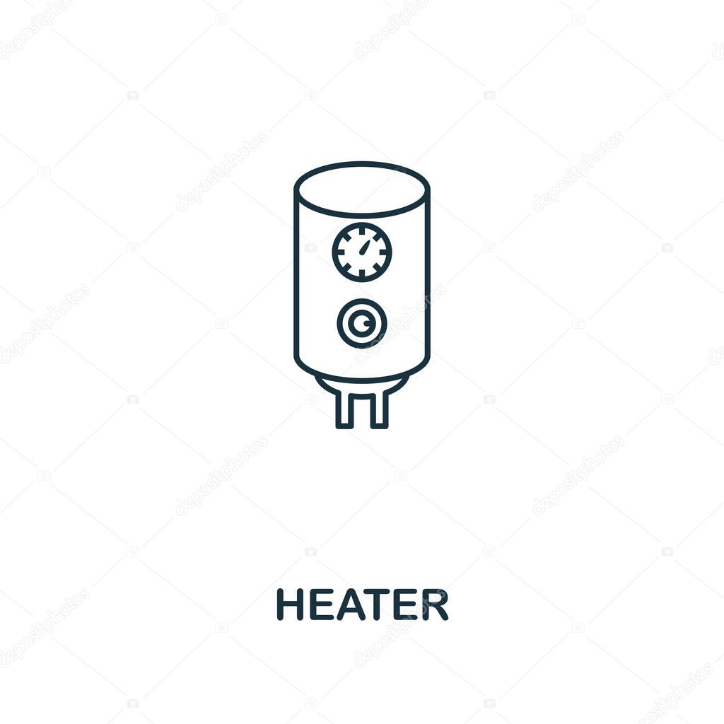 Heater icon. Thin style design from household icons collection. Creativeheater icon for web design, apps, software, print usage.