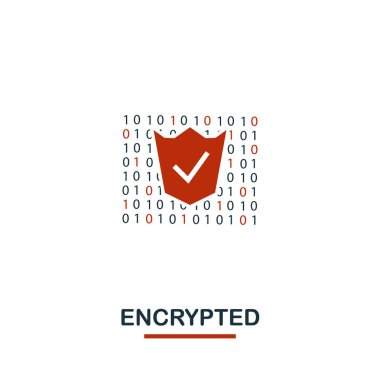 Şifreli simge. Kripto para birimi simgeleri koleksiyonundan yaratıcı iki renk tasarımı. Web tasarım, uygulamalar, yazılım, baskı kullanımı için basit piktogram şifreli simge