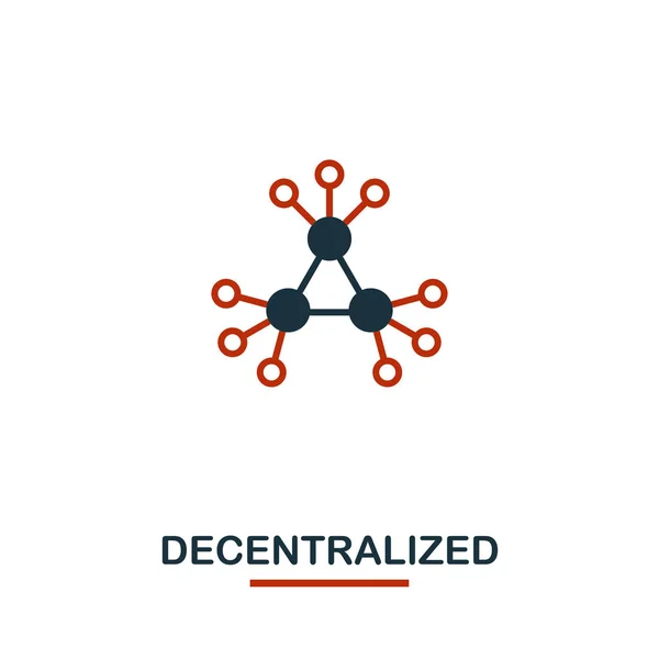 Decentralized icon. Creative two colors design from crypto currency icons collection. Simple pictogram decentralized icon for web design, apps, software, print usage — Stock Vector